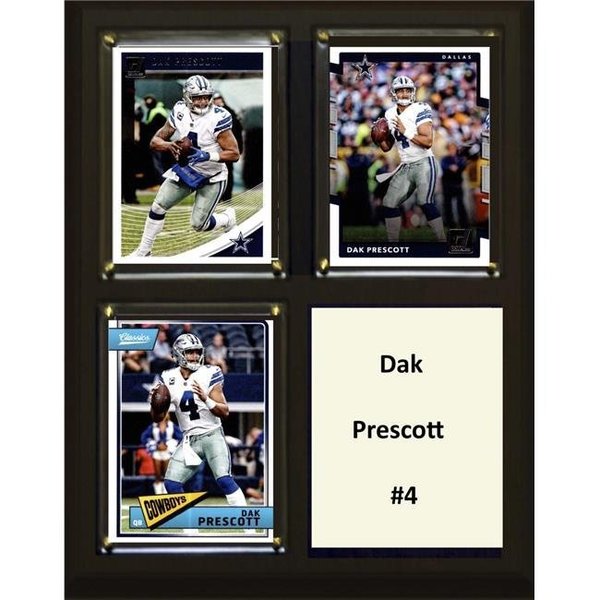 Williams & Son Saw & Supply C&I Collectables 810PRESCOTT3C NFL 8 x 10 in. Dak Prescott Dallas Cowboys Three Card Plaque 810PRESCOTT3C
